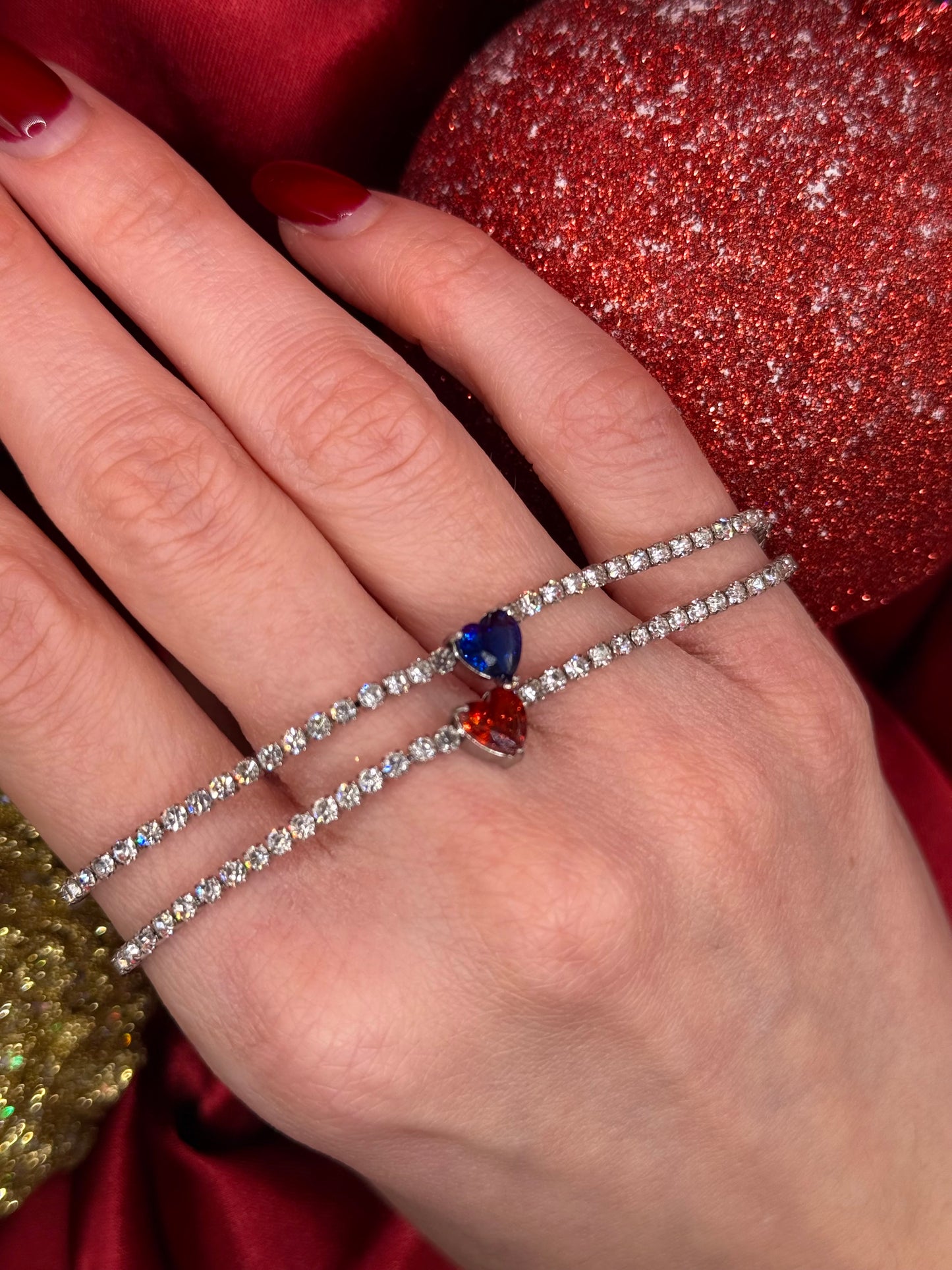 Bracciale strass + cuore