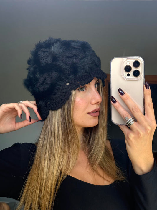 Fur Crochet Bonnet