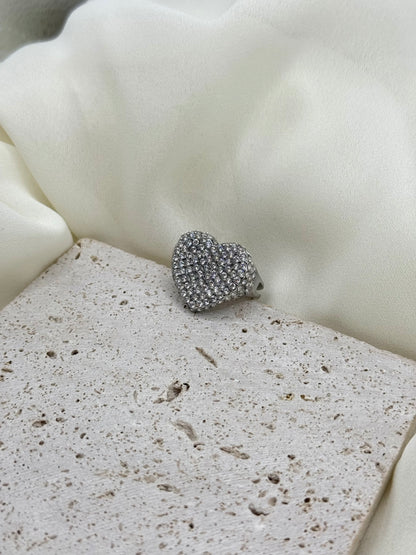 Anello Cuore Pavé